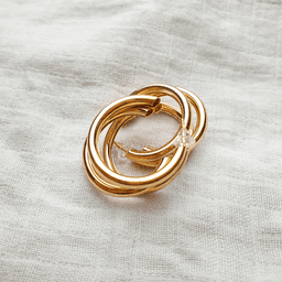Retro Twist Triple Hoop Earrings thumbnail 2
