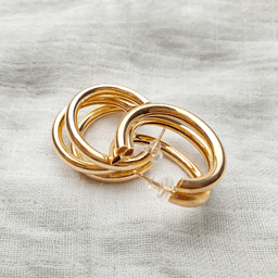 Retro Twist Triple Hoop Earrings thumbnail 3
